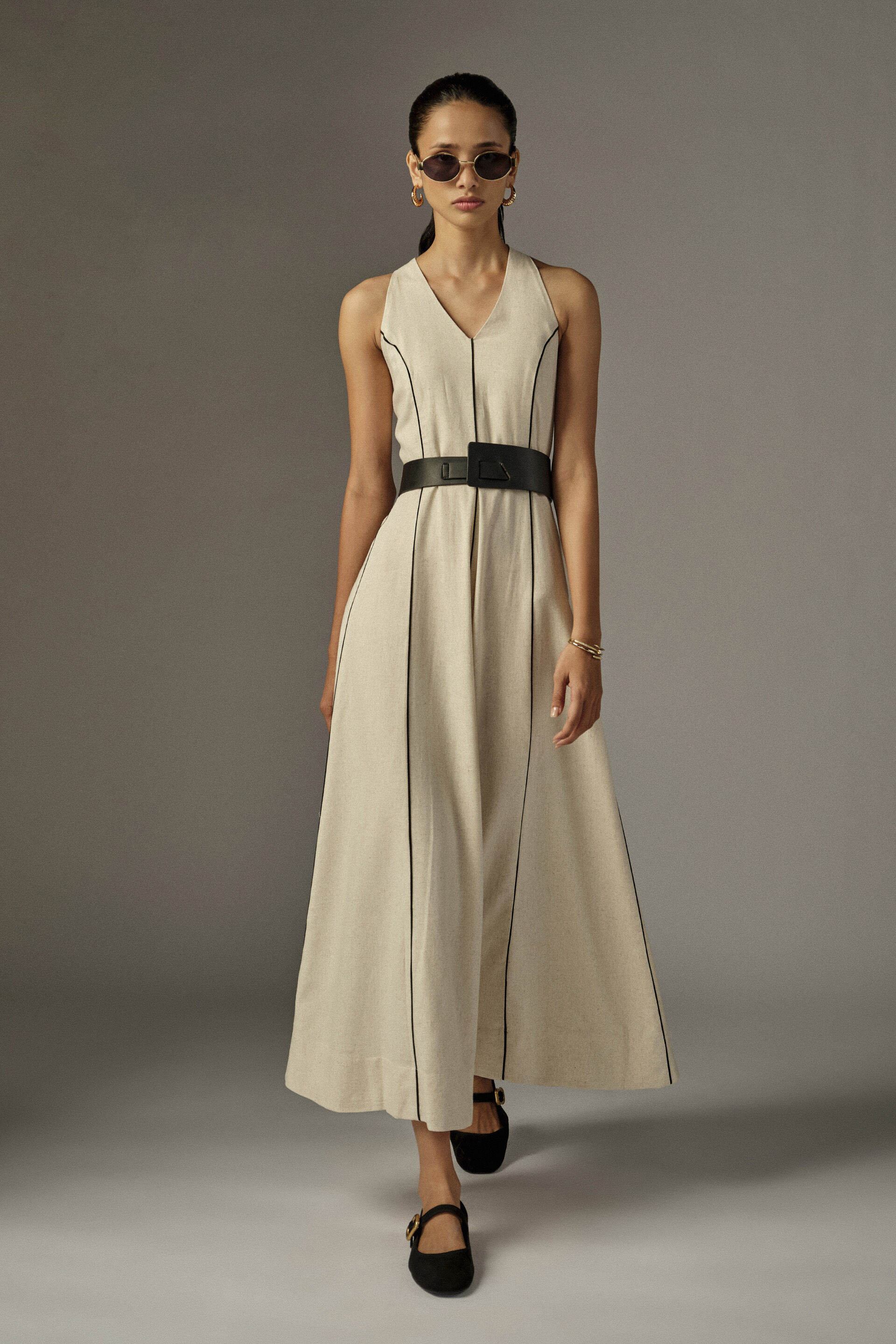 Caelis Off-White Maxi Dress